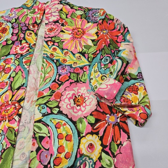 Vintage Painted Pony Uniquely USA Women's Jacket Size M Floral Print Mock Neck - Picture 4 of 7